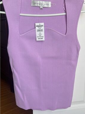Endless Rose Lilac Square Neck Ribbed Tank Dress